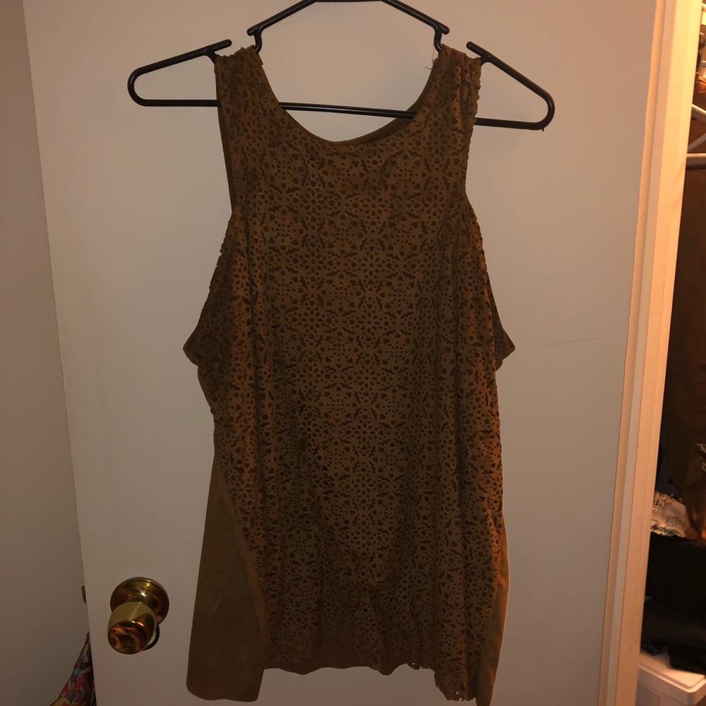 suede tank with pattern